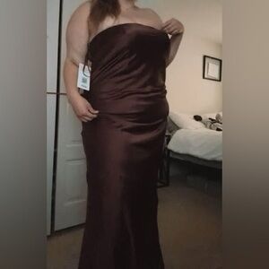 Revelry espresso brown bridesmaid dress